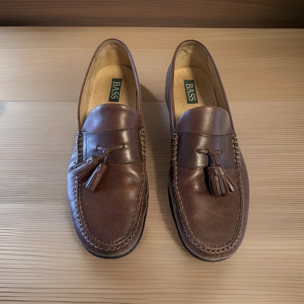 Bass & Co. mens dress shoes loafers size 12 tassels minimal use soles renewed